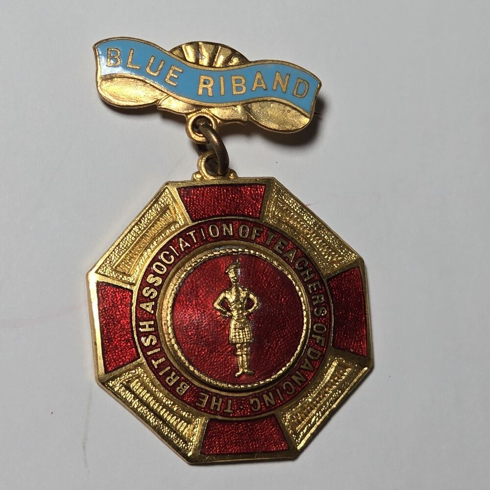 Vintage Blue Riband 1960 BATD British Association Teachers of Dancing Medallion